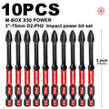 Geinxurn Impact Tough #2 Phillips Insert Driver Bits,Magnetic S2 Steel PH2 Screwdriver Bits Set with Storage M-Box