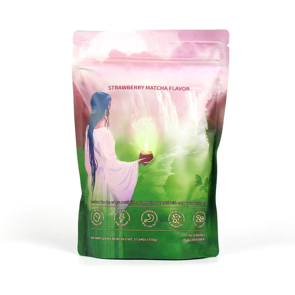 JP Super Yerba Mate Instant Powder - Raspberry Lemonade Flavor | 30 Servings Clean Energy & Focus Boost | Gut Support