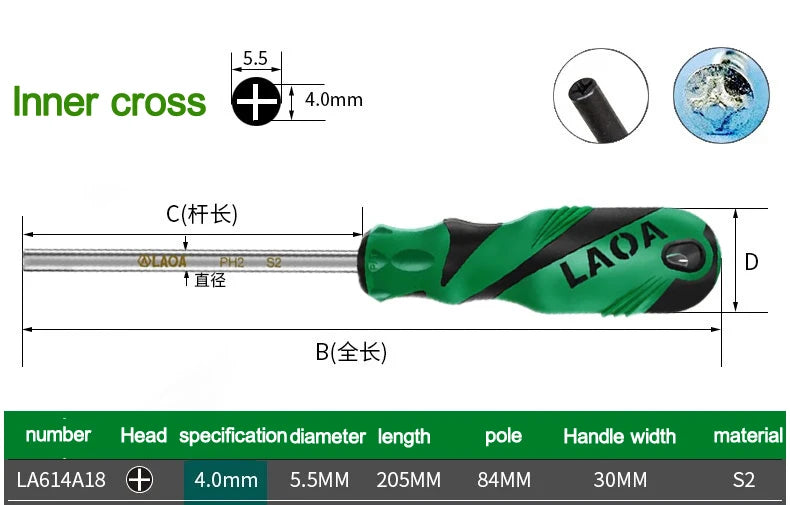 LAOA Special-shaped screwdriver Y-shaped U-shaped H triangle magnetic screwdriver socket screwdriver