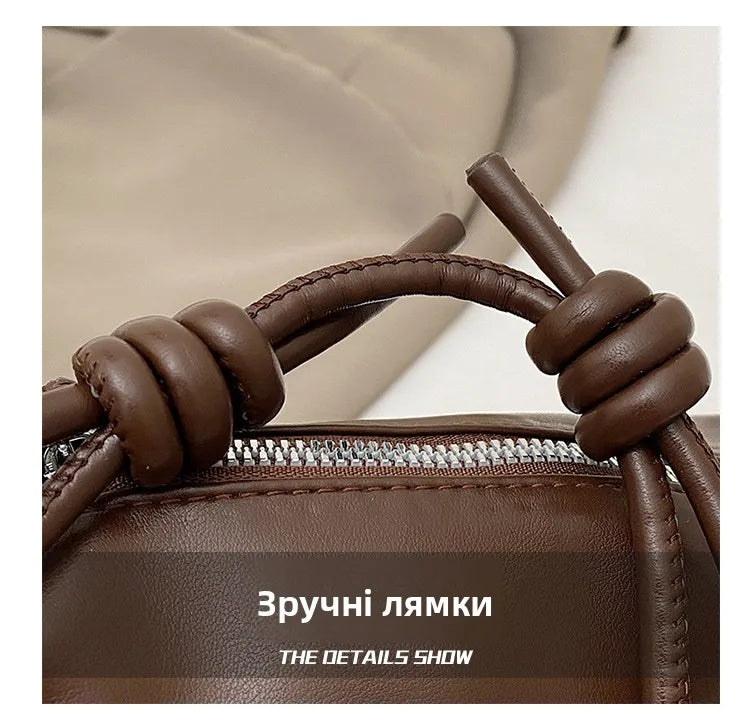 Summer New Style Large Capacity Dumpling Shaped Crossbody Bag for Women Soft PU Leather Zipper Closure Korean Style Casual Bag
