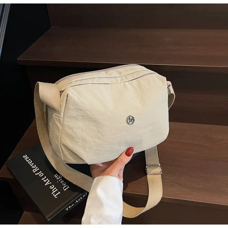 New 2025 Multi-Layer Casual Women's Crossbody Bag Portable Multi-Pocket Lightweight Waterproof Nylon Bag Soft Square Bag
