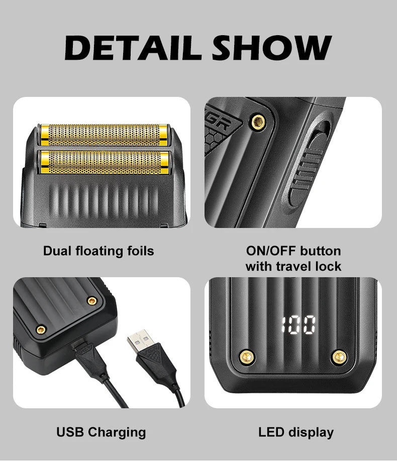 VGR V-363 Convenient Shaver Mini Body Men's Shaver Home Reciprocating Blade Shaver LED Digital High Endurance Whitening Device