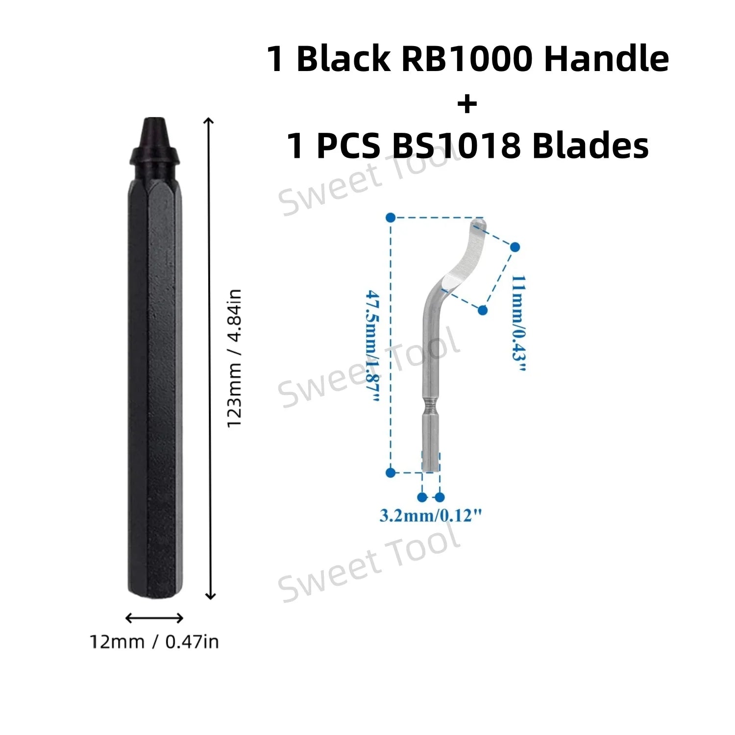 Deburring Tool Set RB1000 Black Metal Handle with 1/10/11 Swivel Blades for Metal PVC Plumbing 3D Printing Plastic Copper Resin
