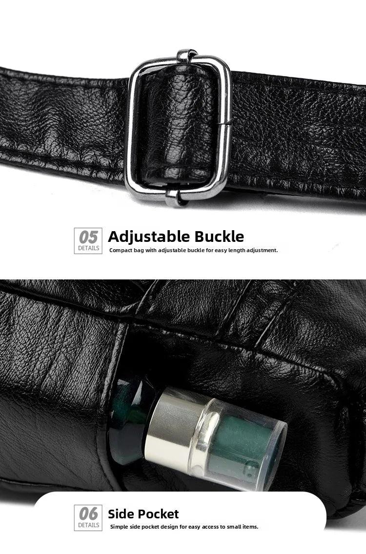 Large Capacity Soft Leather Shoulder Bag Casual Crossbody Bag for Middle-Aged Women 2025 New Style Versatile Mom Bag