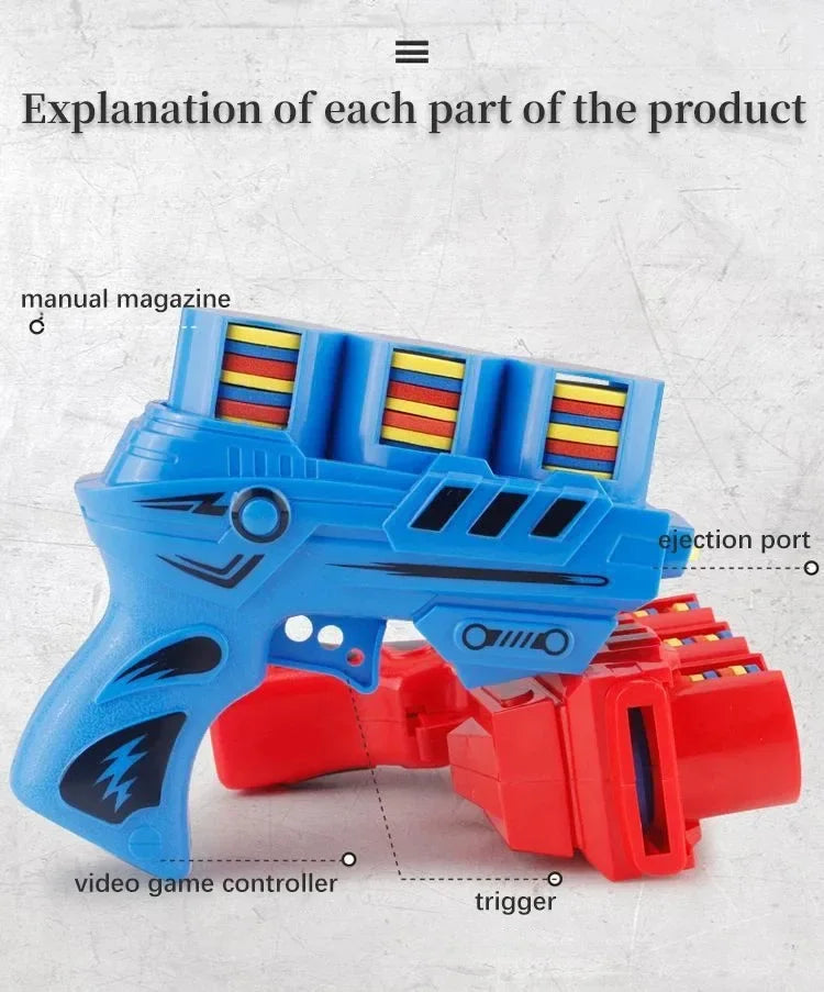 AF Interactive Turnip Gun Cat Toy with 15pcs Reusable Soft Bullets, Pet Hunting Training & Funny Interactive Play Supplies