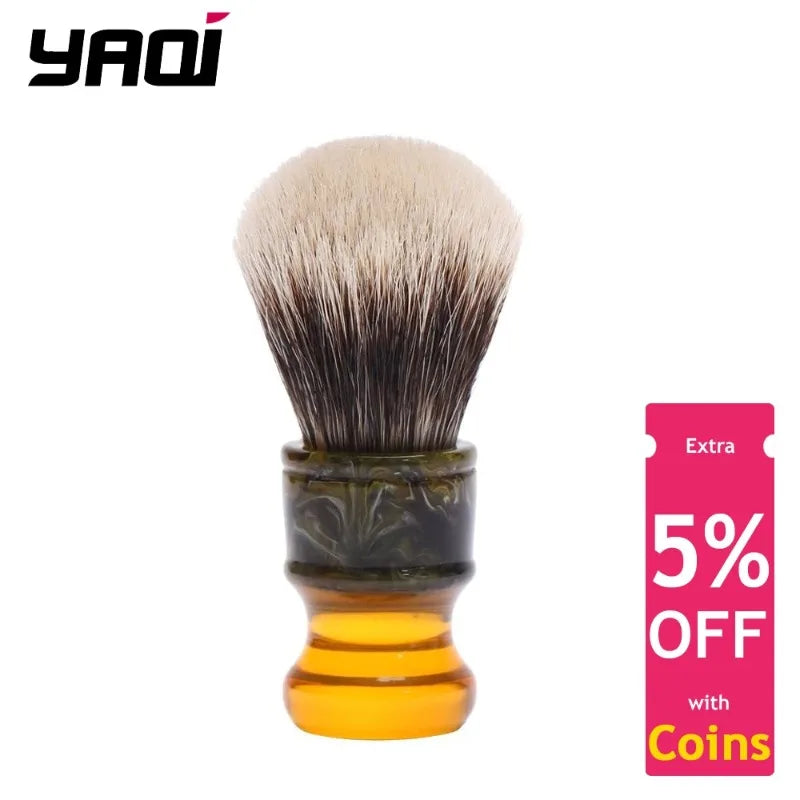 YAQI Retro 22MM Sagrada Familia Two Band Badger Hair Resin Handle Men Wet Shaving Brush High Quality Mature Male Shaving Brush