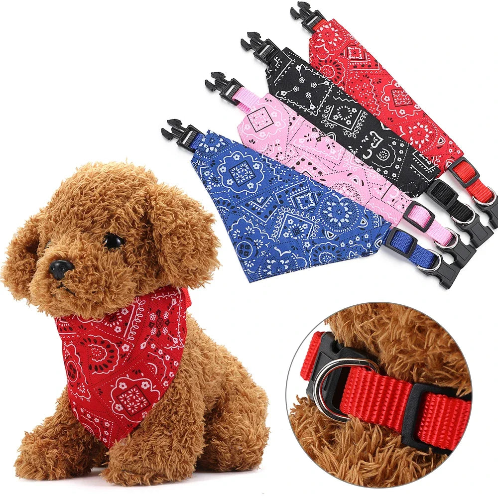 Adjustable Pet Bandana – Washable Triangular Scarf Bib for Dogs & Cats, Neck Decor, for Teddy/Bichon/Shiba/Corgi/Golden/Labrador