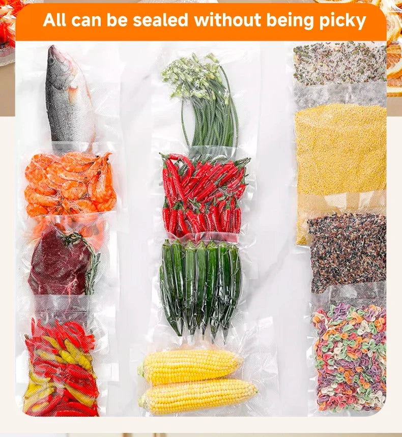 Electric Vacuum Sealer Food Storage Seal Touch Button Dry/Wet Built-in Cutter Kitchen Food Sealing Vacuum packaging machine
