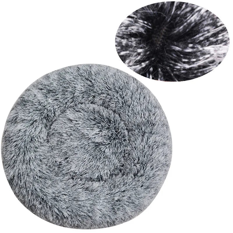 40-90cm Soft Large Cat Bed Round Warm Winter Plush Medium Dog Sofa Bed Full Filling Small Dog House Soft Cat Kennel Accessories
