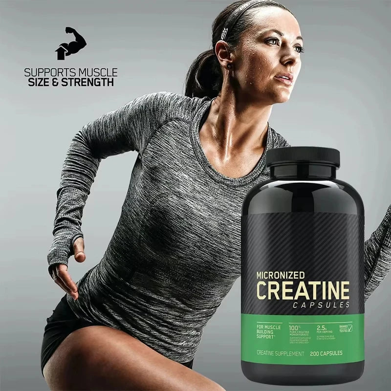 100 PCS Creatine Monohydrate Capsules - Muscle, Performance Supplement for Men  Women, Non-GMO, Gluten-Free