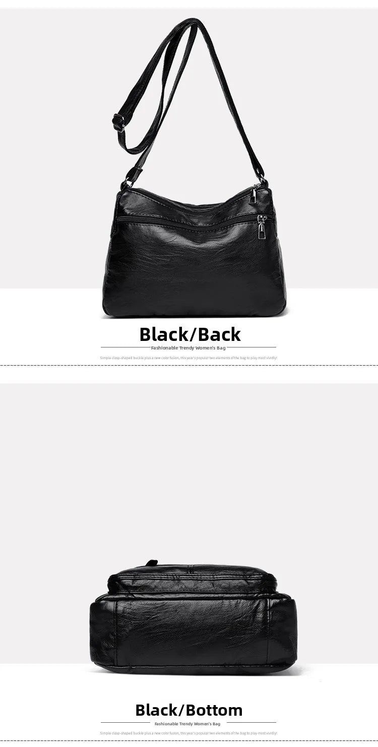 Large Capacity Soft Leather Shoulder Bag Casual Crossbody Bag for Middle-Aged Women 2025 New Style Versatile Mom Bag