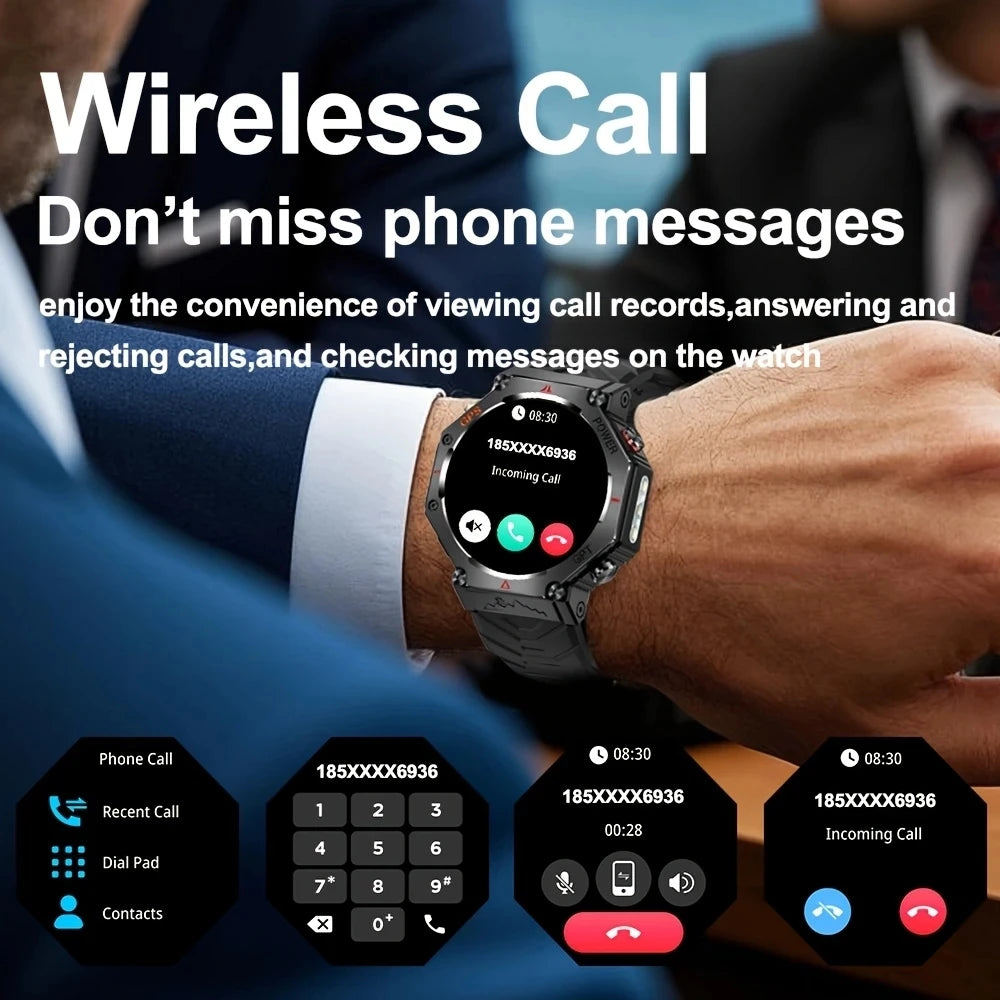 New ChatGPT AI assistant smartwatch with 5ATM water resistance, GPS, built-in dual-frequency GNSS and compass. For men and women