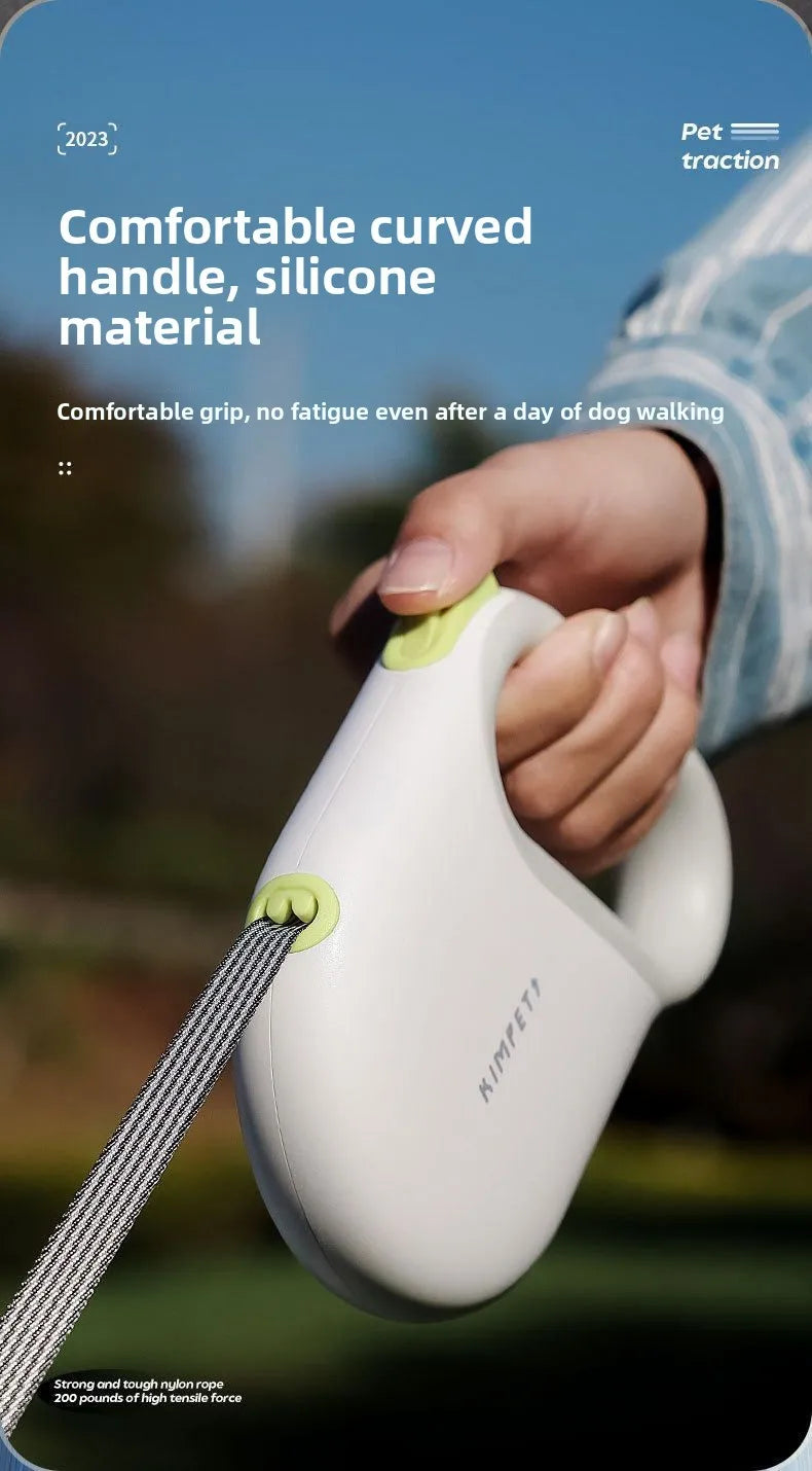 Automatic Retractable Dog Leash 5 Meters Long Teddy Dog Walking Rope Polyester Material for Small to Medium Sized Dogs