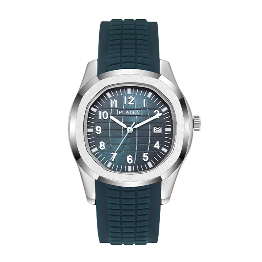 Fashion Watch Men Classic Orange Grenade Dial Minimalist Wristwatch Sport Silicone Strap Dive Auto Date Men's Watches Hot Sale