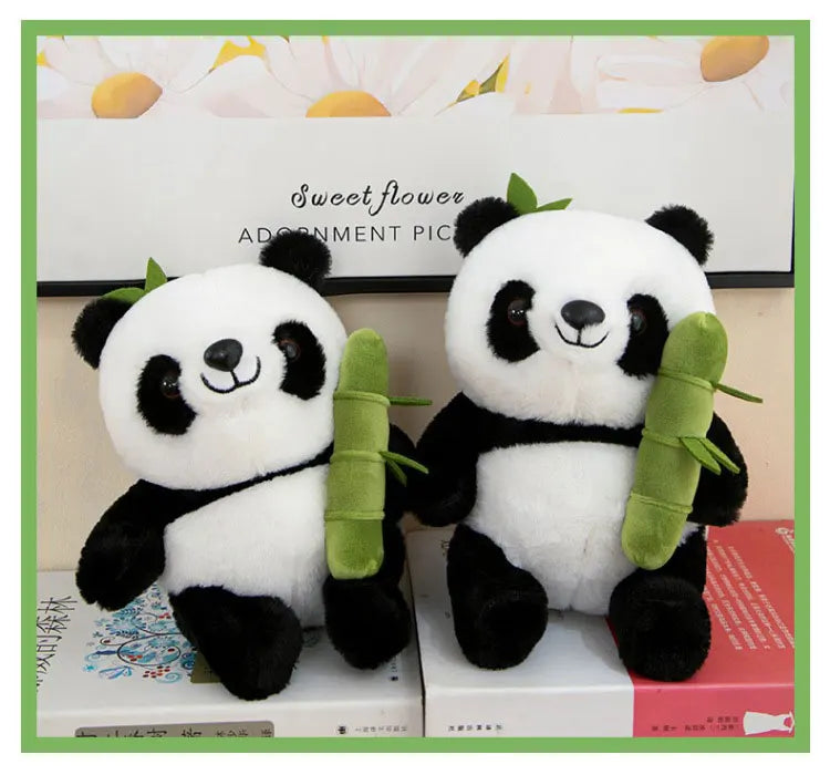 Cute Chinese Panda Doll with Removable Bamboo Tube PP Cotton Pillow Soft Plush Doll Girls Toy Children's Christmas Gifts Present