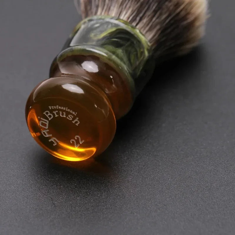 YAQI Retro 22MM Sagrada Familia Two Band Badger Hair Resin Handle Men Wet Shaving Brush High Quality Mature Male Shaving Brush