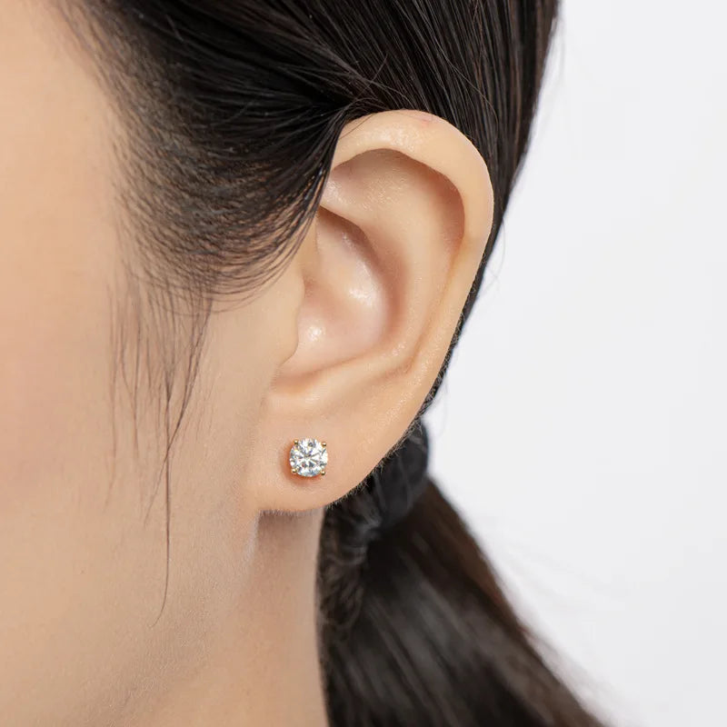 Premium 0.5-2ct Moissanite Diamond Stud Earrings for Women Orginal 925 Sterling Silver Screw Back Women Moissanite Earring 2026