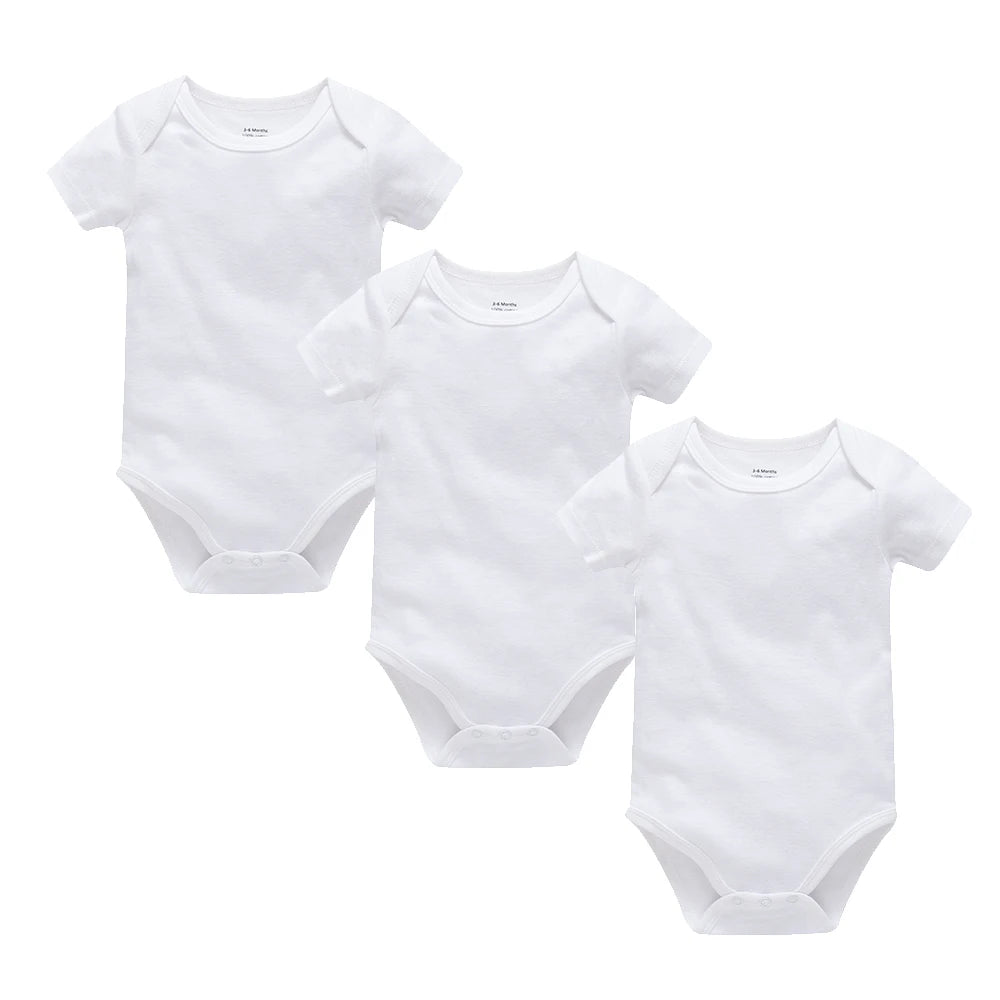 2/3/4/5/6 Pcs/set Blank Baby Bodysuit White Newborn Rompers 100% Cotton Kids Jumpsuit Short Sleeve Baby Clothing Set For 0-24M