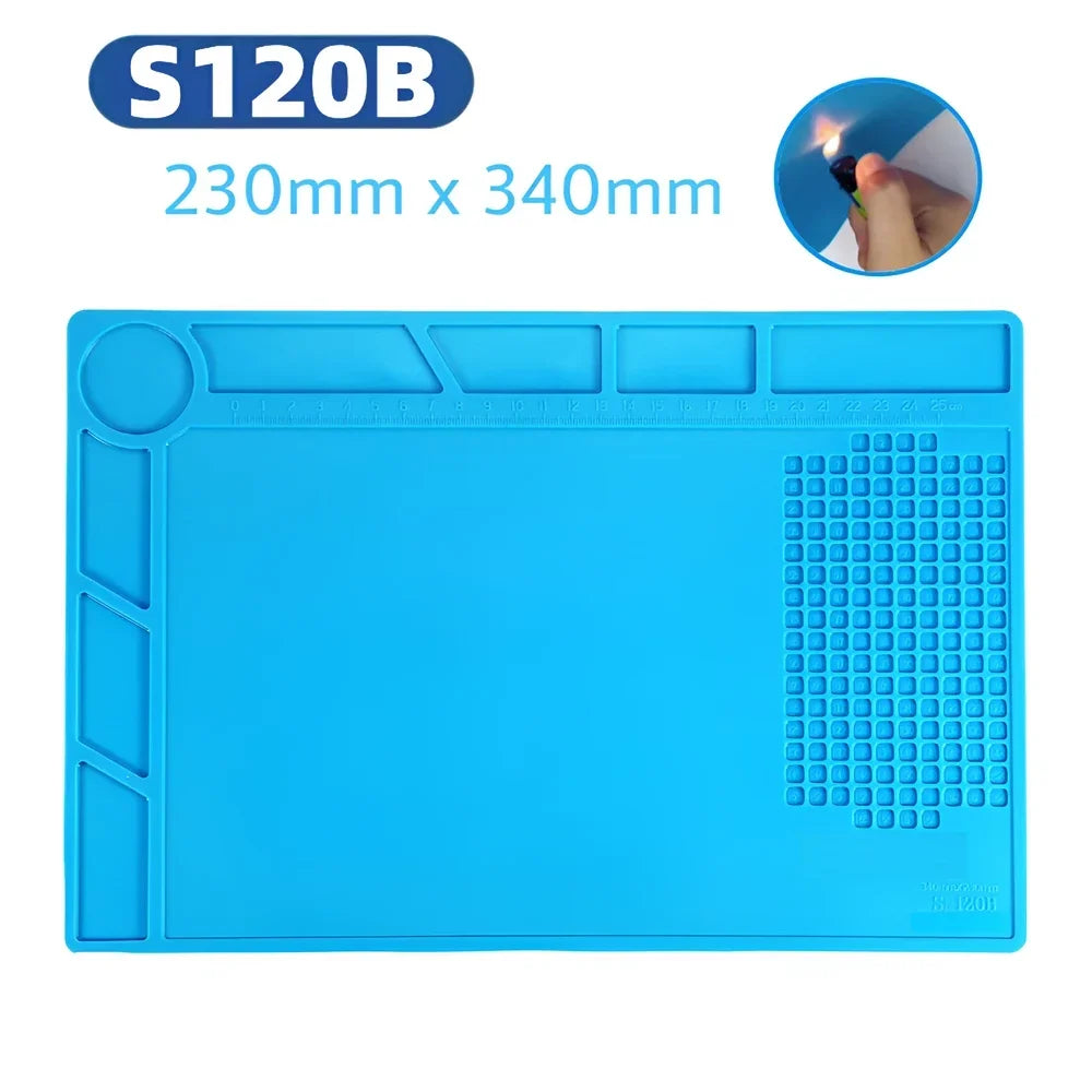 Durable ESD Silicon Soldering Mat Heat-Resistant Work Pad for Hot Air Gun Soldering Iron Station Repair Thermal Insulation Pad