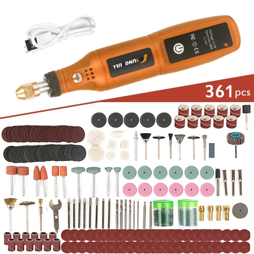 Cordless Mini Electric Rotary Tool Set 16000RPM USB Charging Engraving Pen Electric Drill Dremel Tools Jewelry Metal Polishing