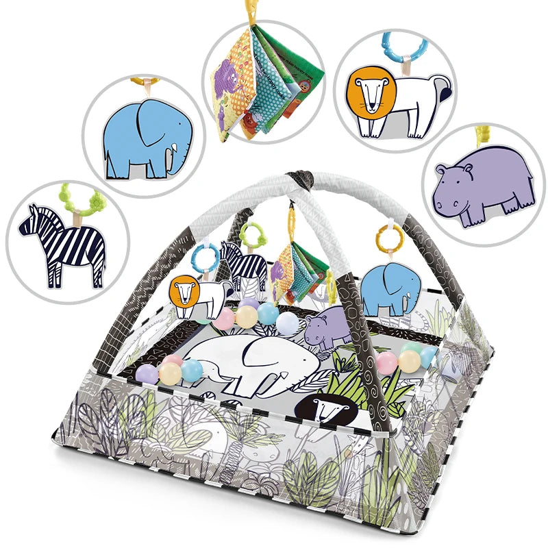 Multifunctional Baby Fitness Frame Crawling Game Blanket Educational Mat Fence Crawling Kids Activity Mat Gym Baby Toys Gift