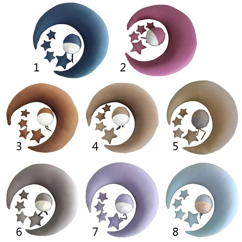 ❤️Moon Pillows Set Newborn Photography Accessories Posing Crescent Pillow 6Pcs/Set Studio Baby Photo Decoration Moon Fotografia