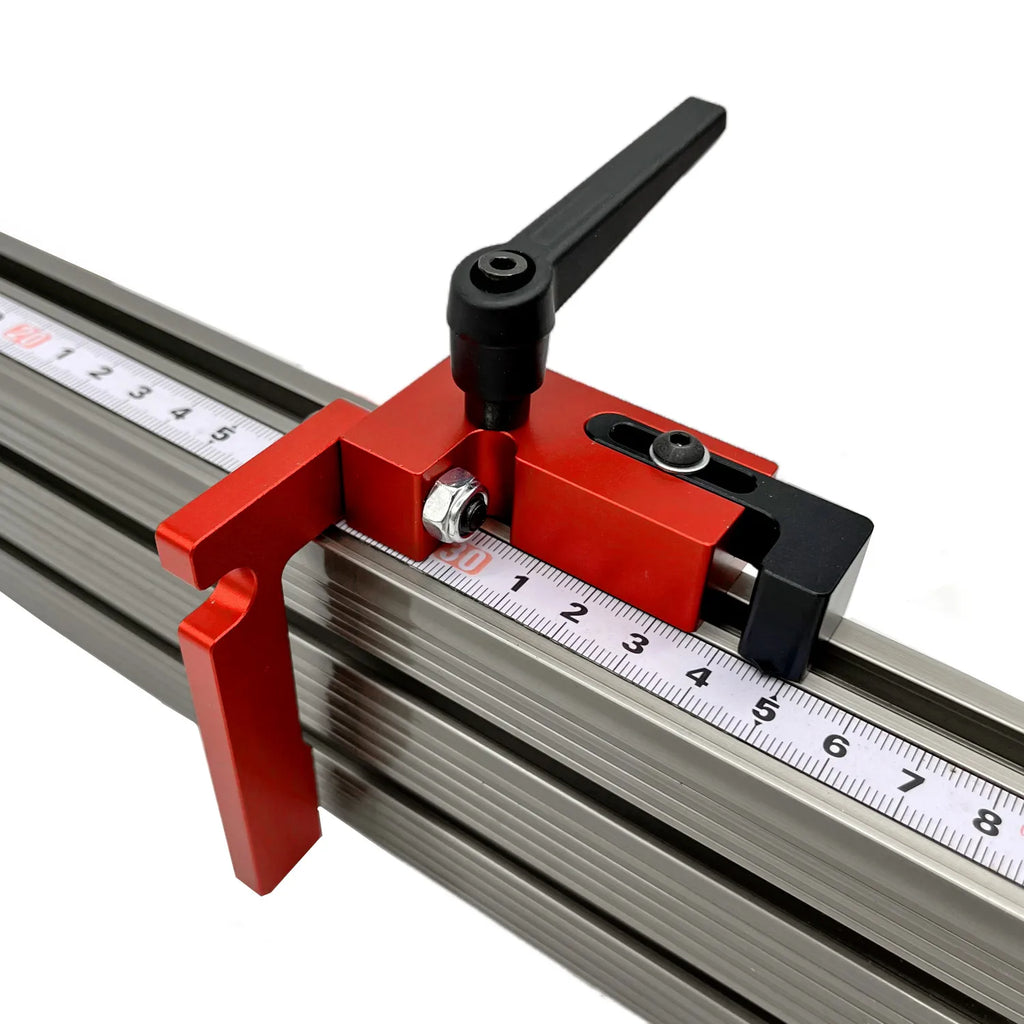Miter Track Stop T-Slot T-Tracks Stop Chute Locator Aluminium Alloy Backing Connector for Woodworking Guide Rail Table Saw DIY