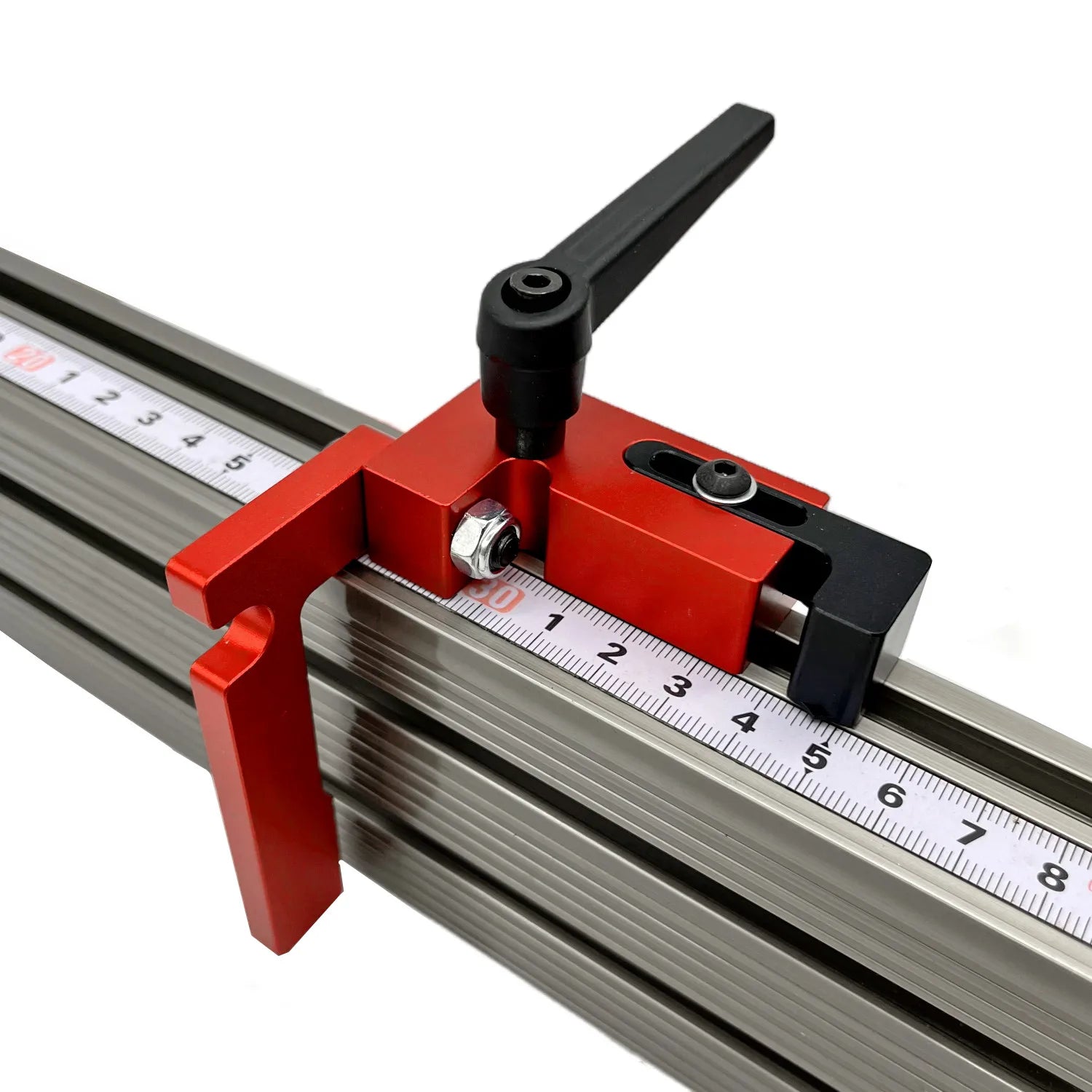 Miter Track Stop T-Slot T-Tracks Stop Chute Locator Aluminium Alloy Backing Connector for Woodworking Guide Rail Table Saw DIY