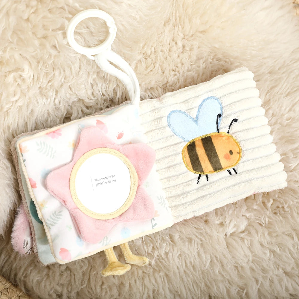 Bunny Cloth Soft Touch Book, Baby Toys 3D Sensory Early Learning Stroller Toys Infant 0-12 Months Baby Toys Multifunction Toys