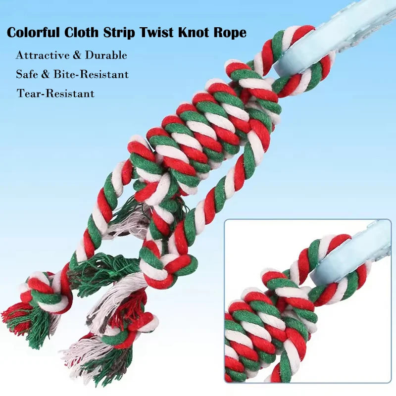 Cotton Double Knot Dog Rope Toy Chew Toy Teething Stick For Puppy Small Medium Dogs Interactive Self Entertaining Pet Play Toy