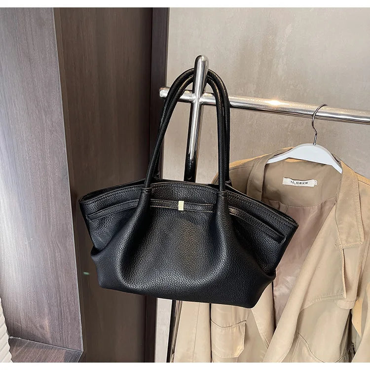 Large Capacity Women's Shoulder Bag Commuter Tote Bag Underarm Single Shoulder Bag Retro Design Casual Handbag