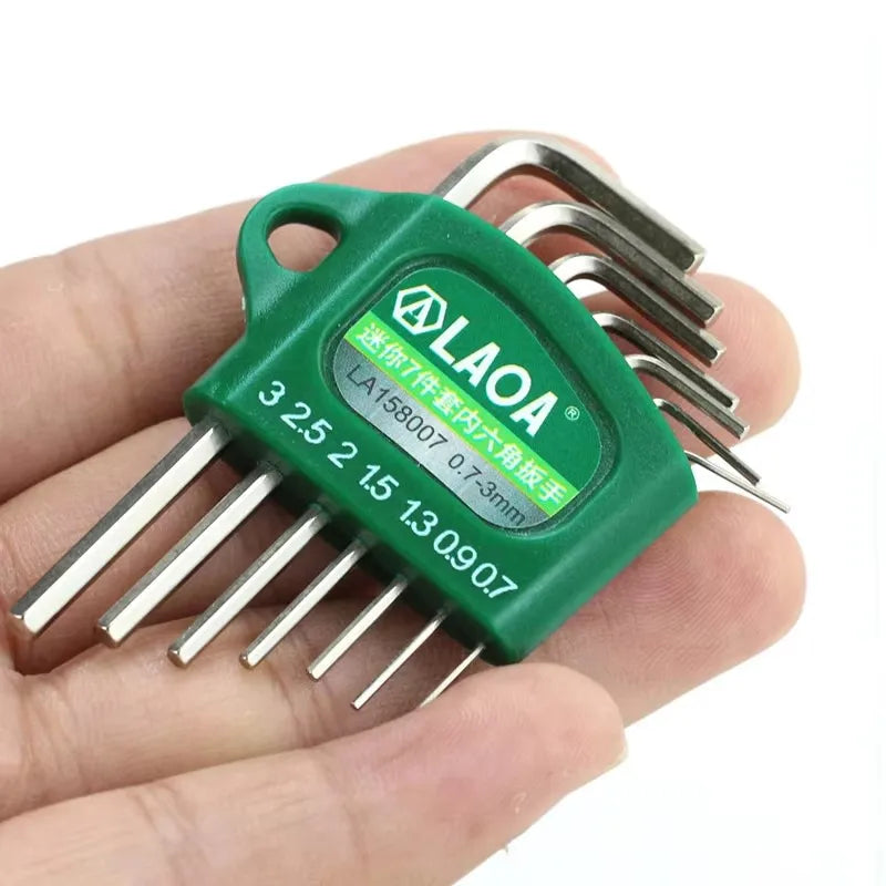LAOA Mini 7-piece allen wrench hexagonal hexagonal screwdriver set 0.7/0.9/1.3/1.5/2/2.5/ 3mm wrench Allen key