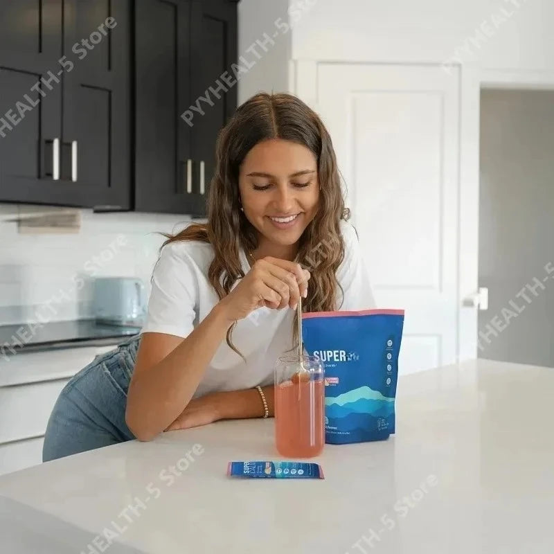Powdered Drink Mix, Cortisol Reducer and Sleep Aid Supplement L Theanine Magnesium Glycinate, Vitamin D 3 No Sugar Non GMO 20 Ct