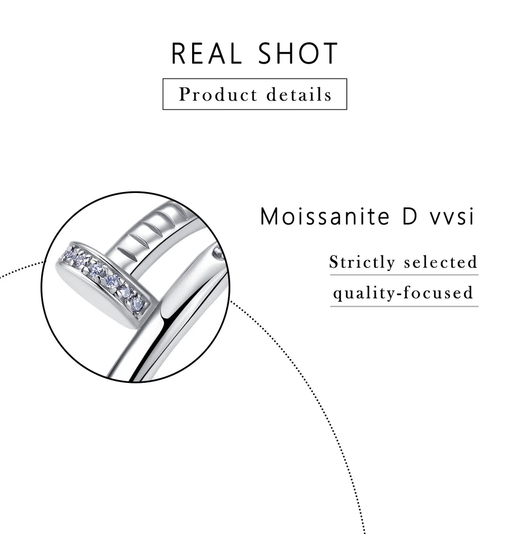 0.06CTW Moissanite Ring S925 Sterling Silver Stackable Finger Ring for Women Jewelry