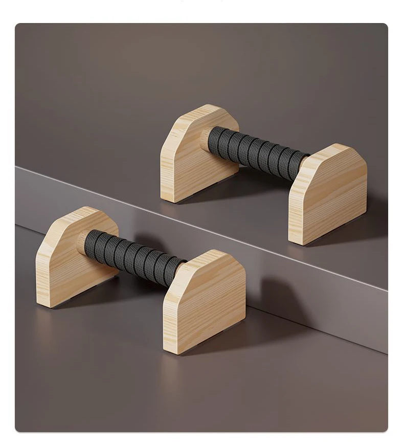 Push-up Stand Wood Pushup Bars Exercise Non-Slip Parallettes Handle Stands Calisthenics Fitness Equipment Home Strength Training