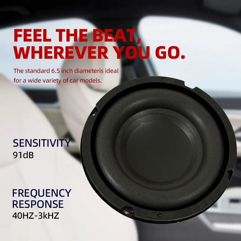 200W 6.5 inch Car Subwoofer Audio Speaker Bass for Car Home Theater System Upgrade Stereo Component Modification Truck Woofer