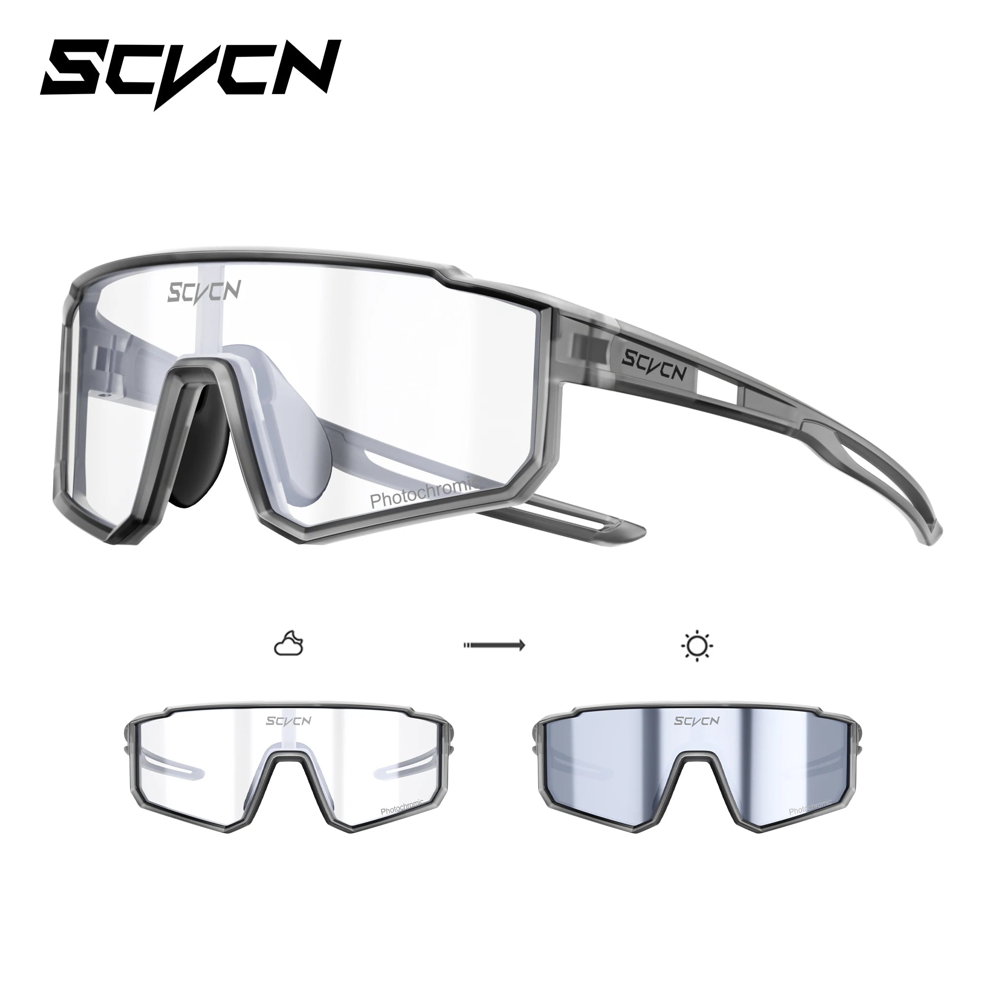 SCVCN New Photochromic Children Cycling Glasses Outdoor Sports Sunglasses Kids Road Bikes Cycling Eyewear UV400 Fashion Goggles
