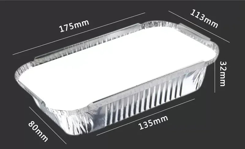 100 Pieces of Barbecue Tin Foil Special Packaging Box Aluminum Foil Lunch Box Home Takeaway Air Fryer Disposable Tin Foil Bowl