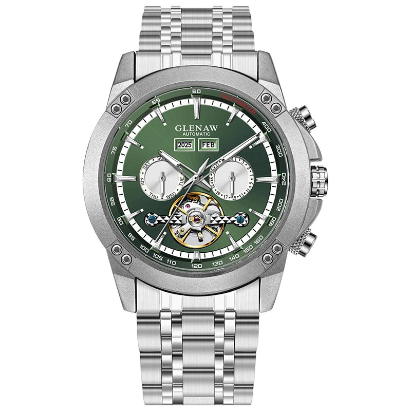 Glenaw high-end brand fully automatic mechanical multi-function watch men's business personality trend waterproof watch