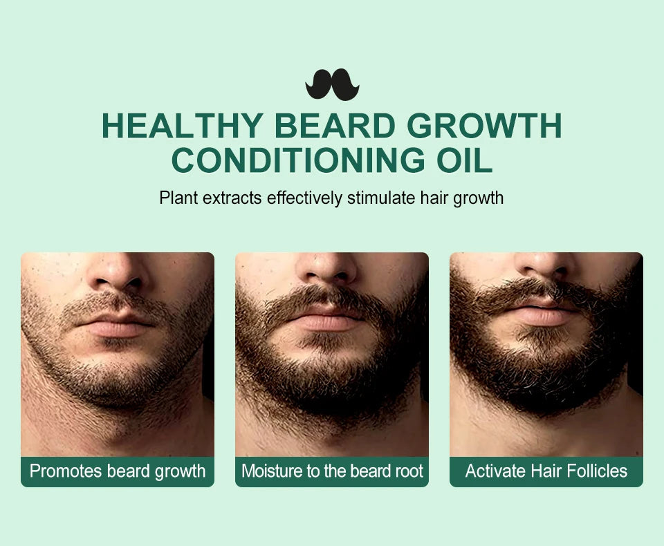 SEVICH Growth Beard Oil for Men Moisturizing Styling Trim Care Thicker Promote Beard Regrowth Strengthen Shine Soften Beard Oil