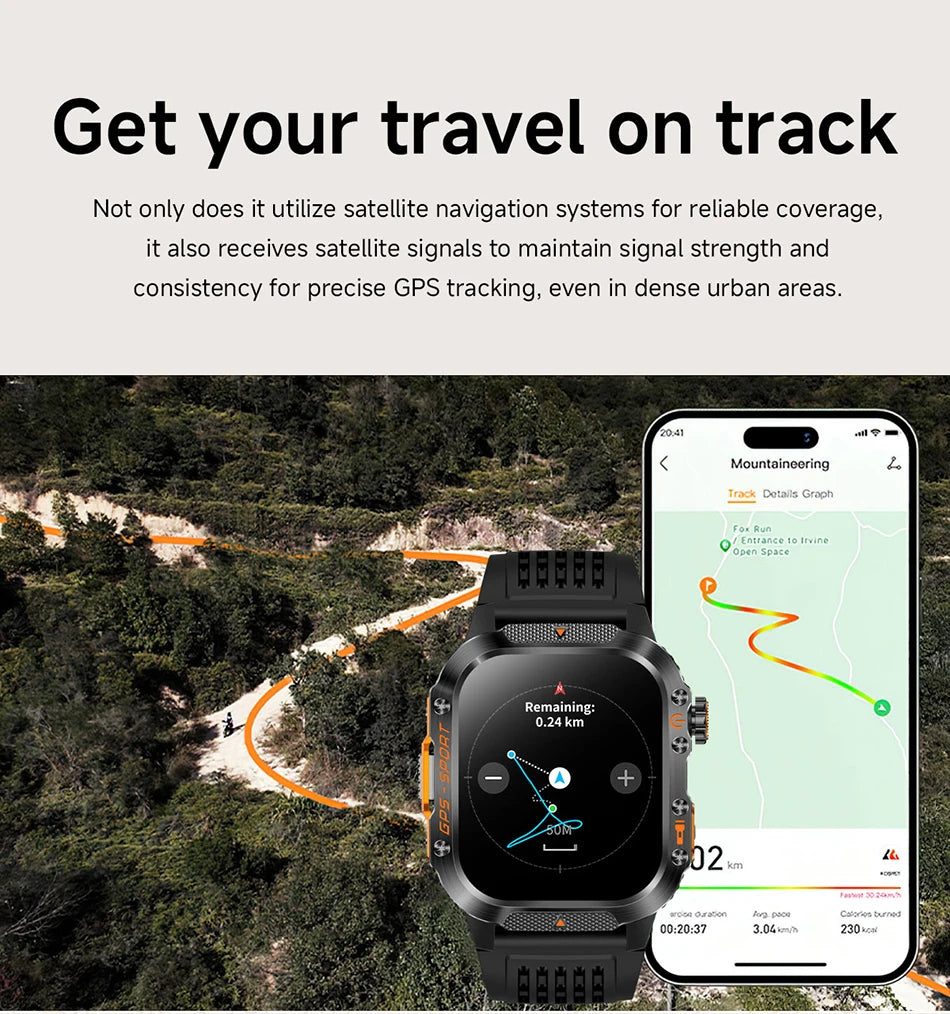 2025 New Dual-Frequency Satellite GPS Sports Smart Watch Compass Barometer Bluetooth Call 10ATM Waterproof Swim Smart Bracelet