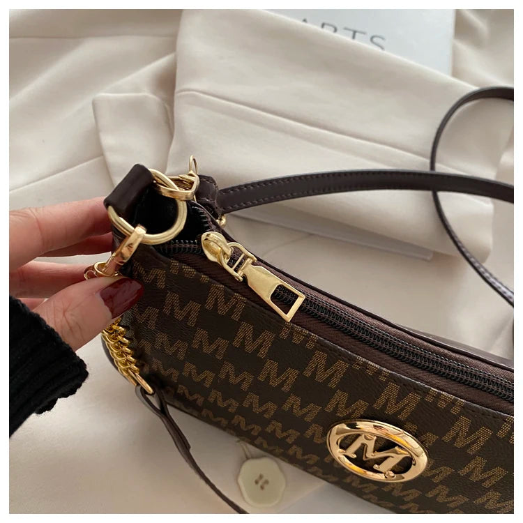 Vintage Floral Print Underarm Bag Women's Crossbody Shoulder Bag Casual Versatile Small Bag Popular Female Fashion Design