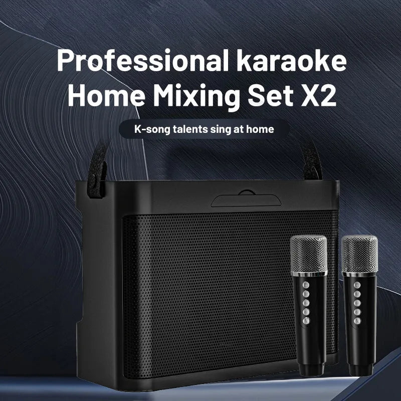 #20W Powerful Wireless Portable Dual Microphones Bluetooth Speaker Hifi Stereo Family Party Karaoke Subwoofer Boombox gifts 2026