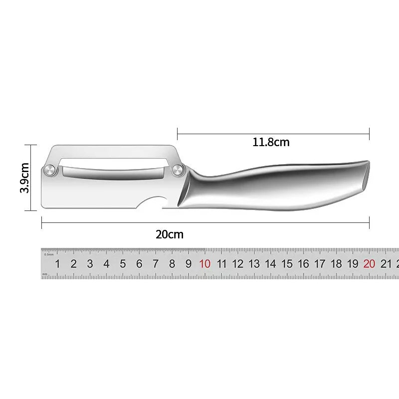 Stainless Steel Kitchen Peeler Multi-Function Kitchen-Specific Peeler for Slicing Fruit and Vegetables with Wooden/ Steel Handle