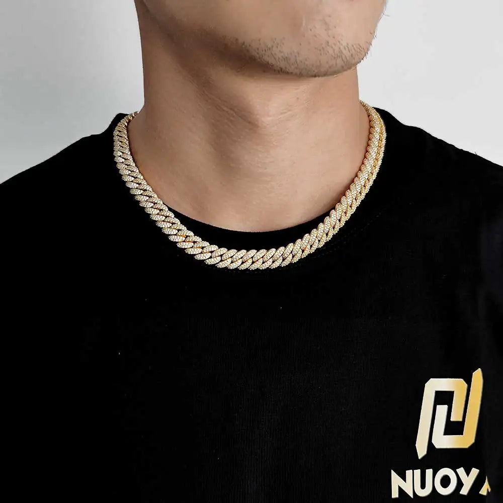 10mm Hip Hop Cubic Zircon CZ Iced Out Bubbles Cuban Link Chain Necklace For Men Women Jewelry Birthday personalized Gift