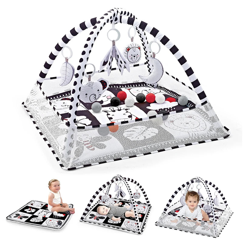 Multifunctional Baby Fitness Frame Crawling Mat Early Education Activity Fitness Room Toys Puzzle Game Mat Infant Rug Toys Gift
