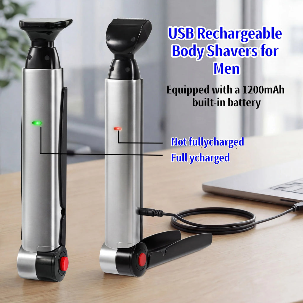 Men Shaving 180 Degrees Foldable Electric Back Hair Shaver Long handle men back shaver 2 In 1 Facial Hair Trimmer Razor