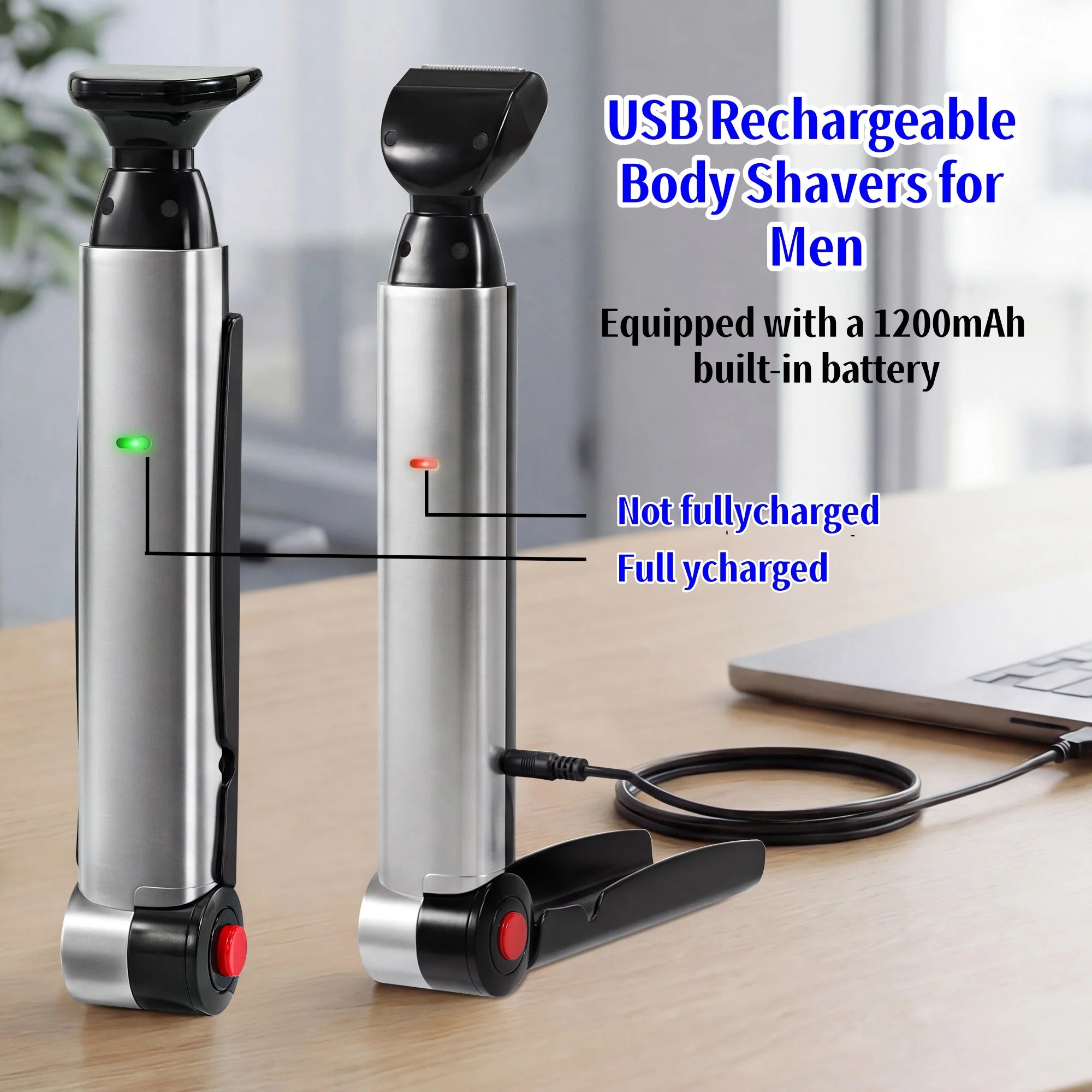 Men Shaving 180 Degrees Foldable Electric Back Hair Shaver Long handle men back shaver 2 In 1 Facial Hair Trimmer Razor
