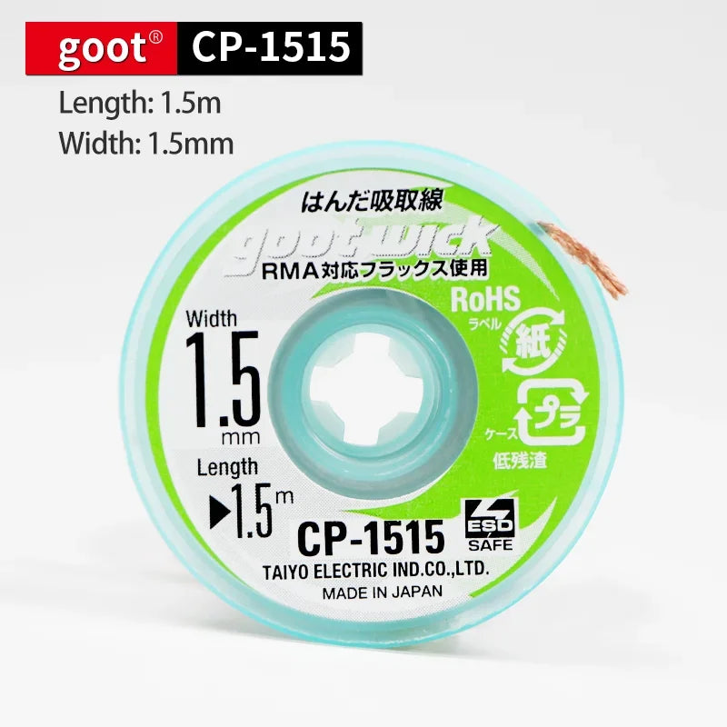 GOOT Desoldering Wick CP2015 CP2515 CP3015 CP3515 High Quality Braided Copper Wire BGA Solder Remover Repair Tool