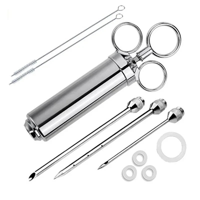 Hot Selling BBQ Meat Syringe Marinade Injector Turkey Chicken Flavor Syringe Kitchen Cooking Syinge Accessories